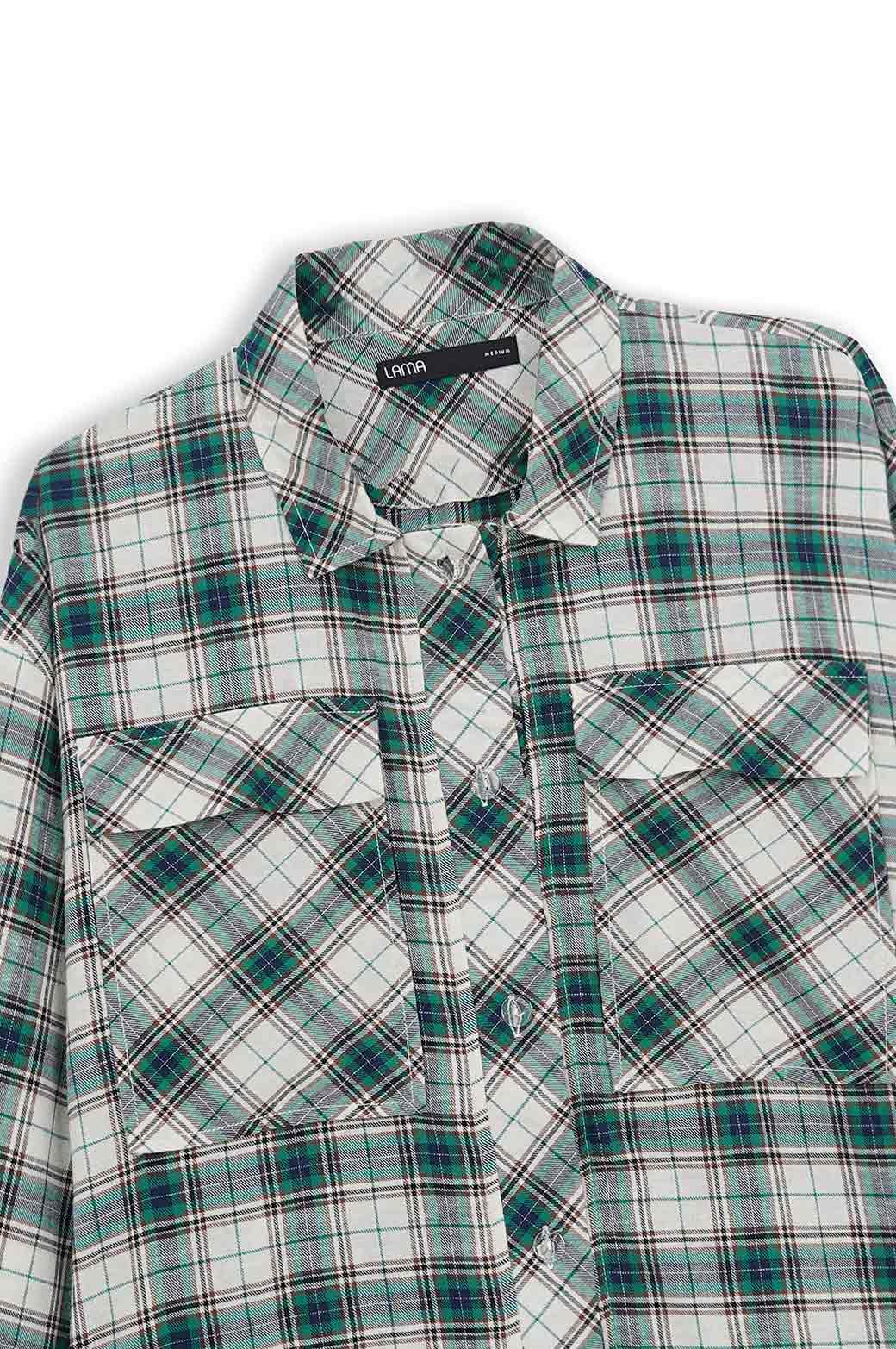 GREEN PLAID SHIRT SHACKET