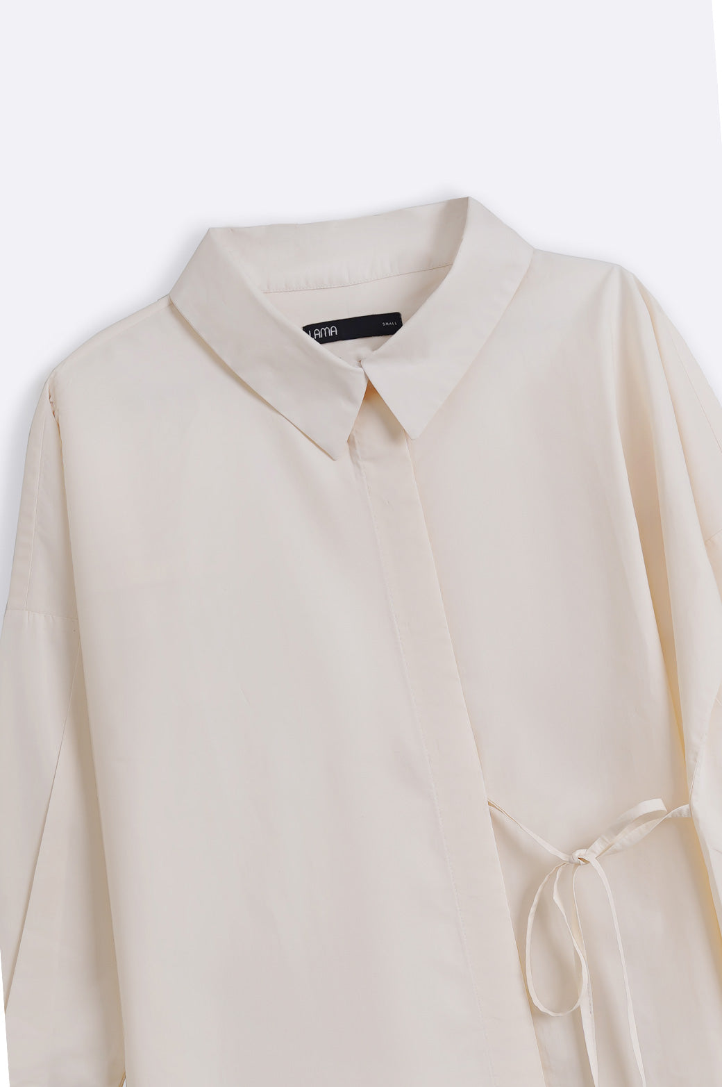 OFF WHITE TIE-UP POPLIN SHIRT