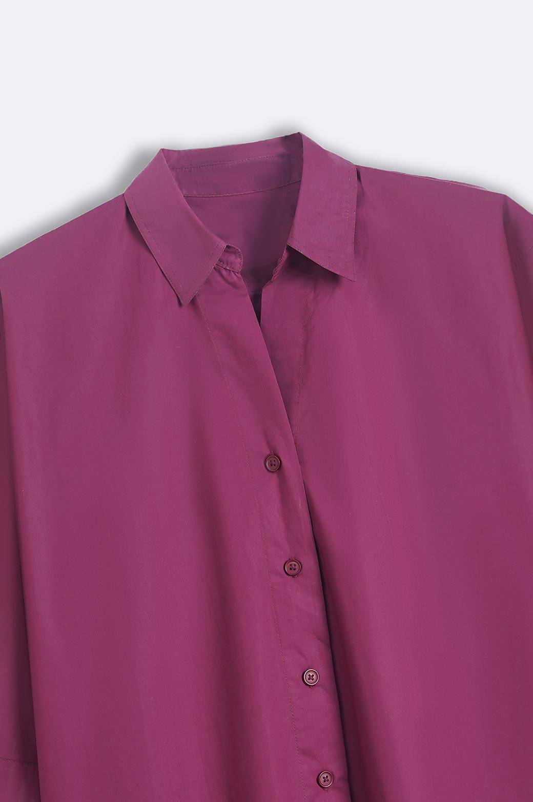 MAROON BASIC POPLIN SHIRT