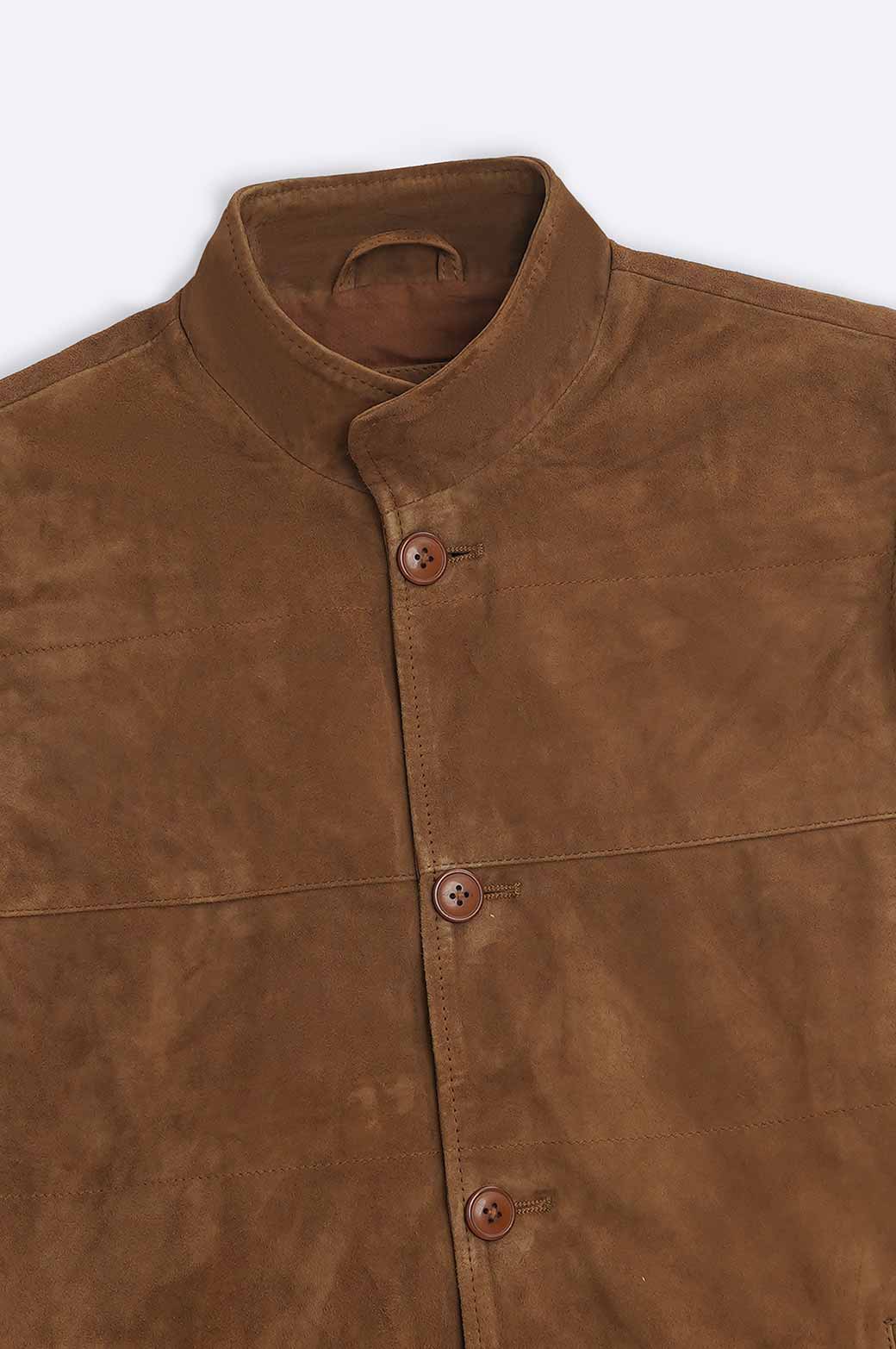 RUST SUEDE BUTTON DOWN GILET