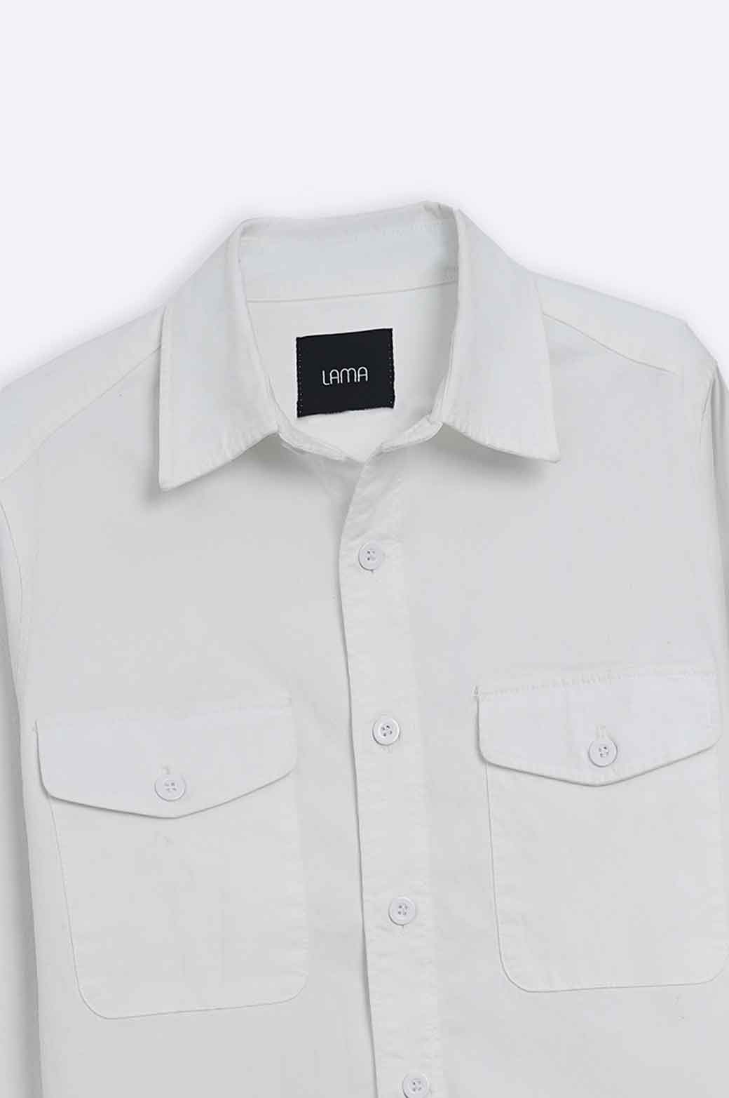 WHITE OVERSHIRT WITH POCKETS