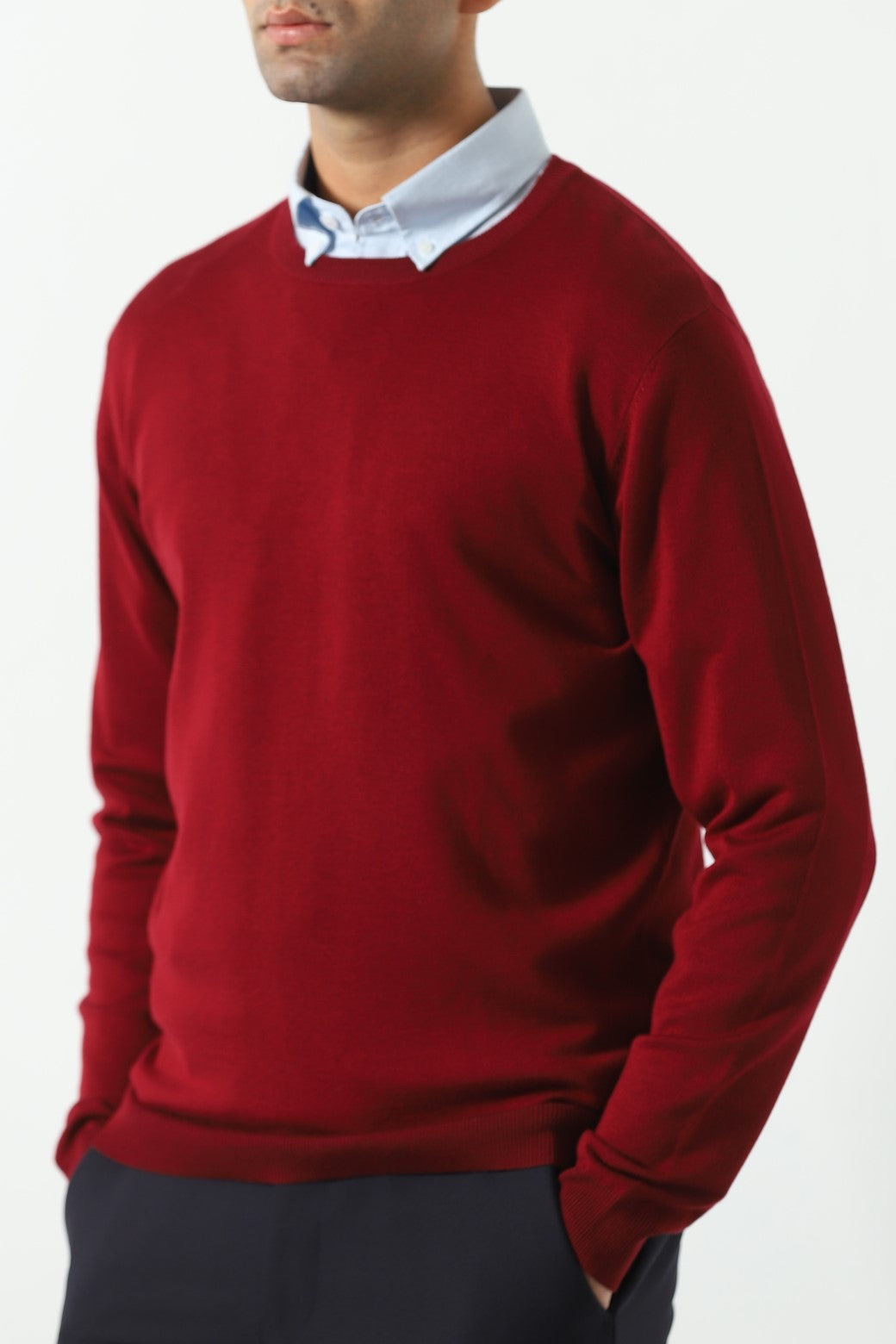 MAROON CREW NECK SWEATER