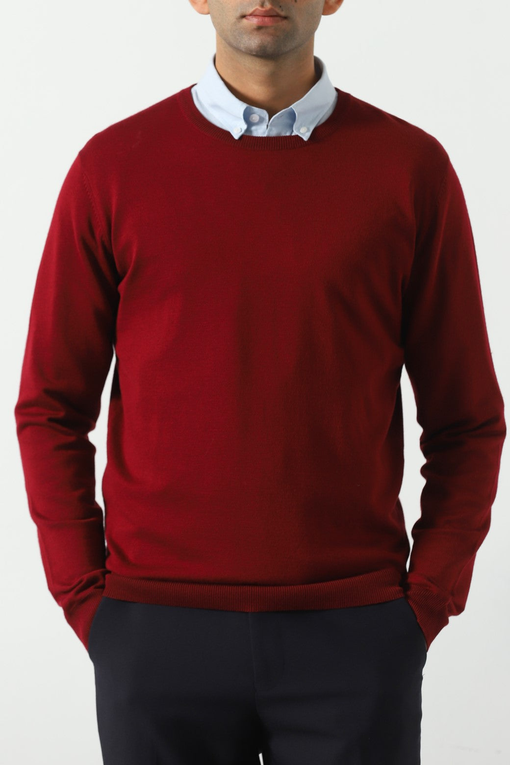 MAROON CREW NECK SWEATER