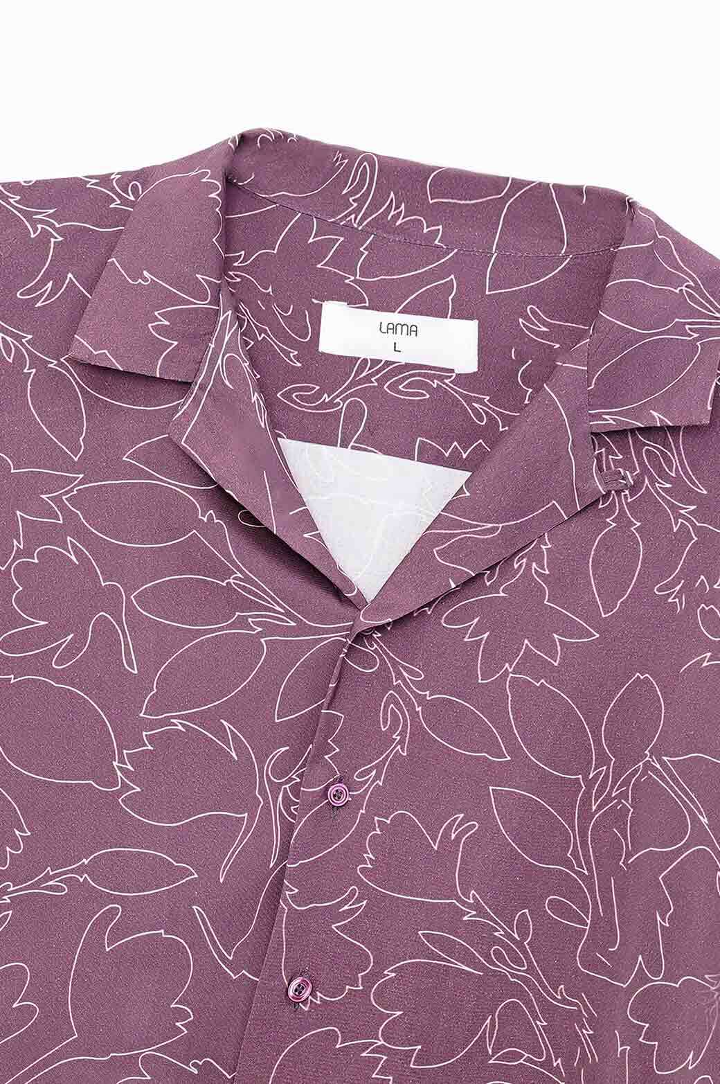 BROWN PRINTED SAFARI SHIRT