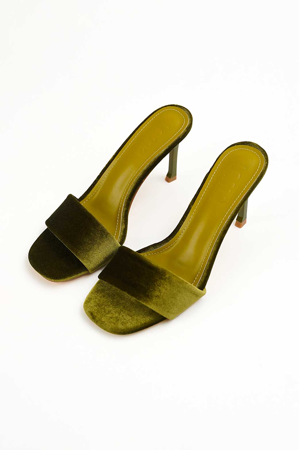 OLIVE PLUSH HIGH HEEL