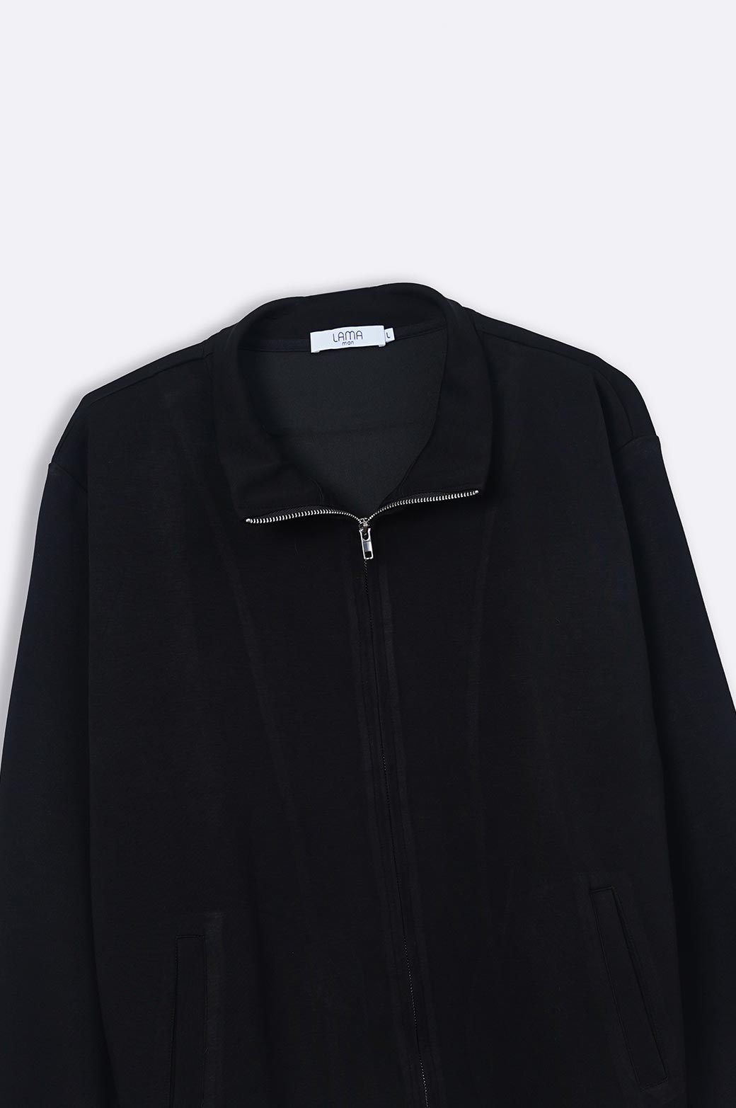 BLACK BASIC ZIPPER JACKET
