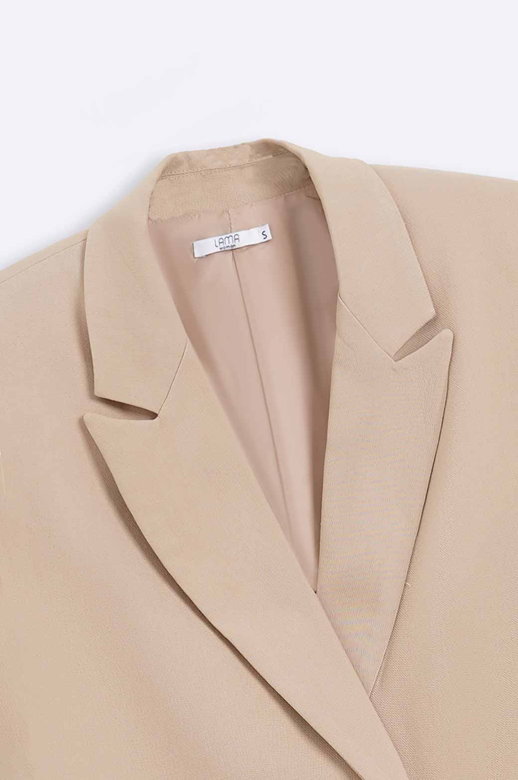 BEIGE TAILORED OVERSIZED BLAZER