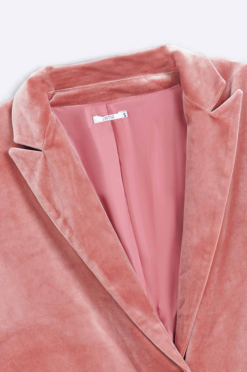 PINK OVERSIZED VELVET BLAZER