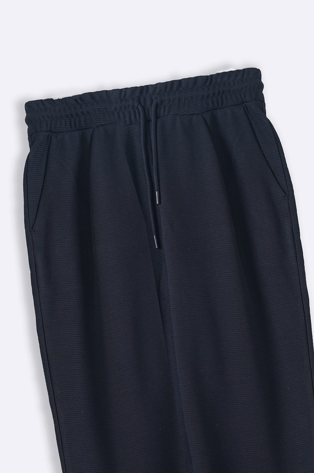 BLACK JACQUARD TURN-UP TROUSER