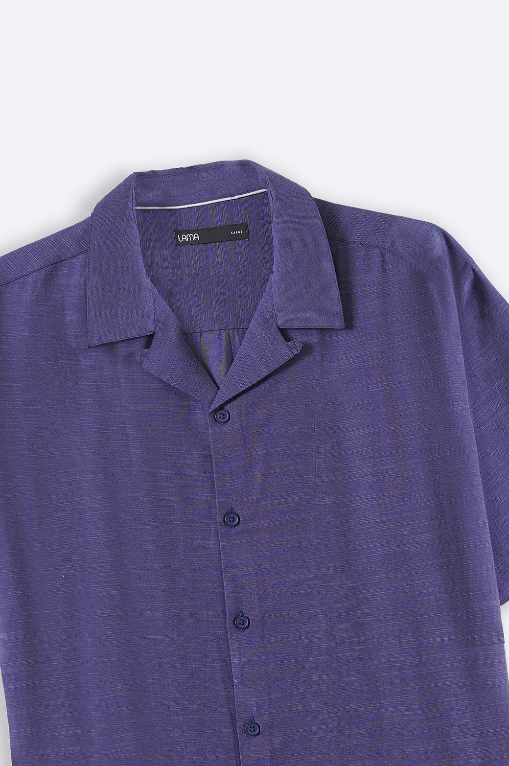 NAVY COTTON BLENDED SAFARI SHIRT