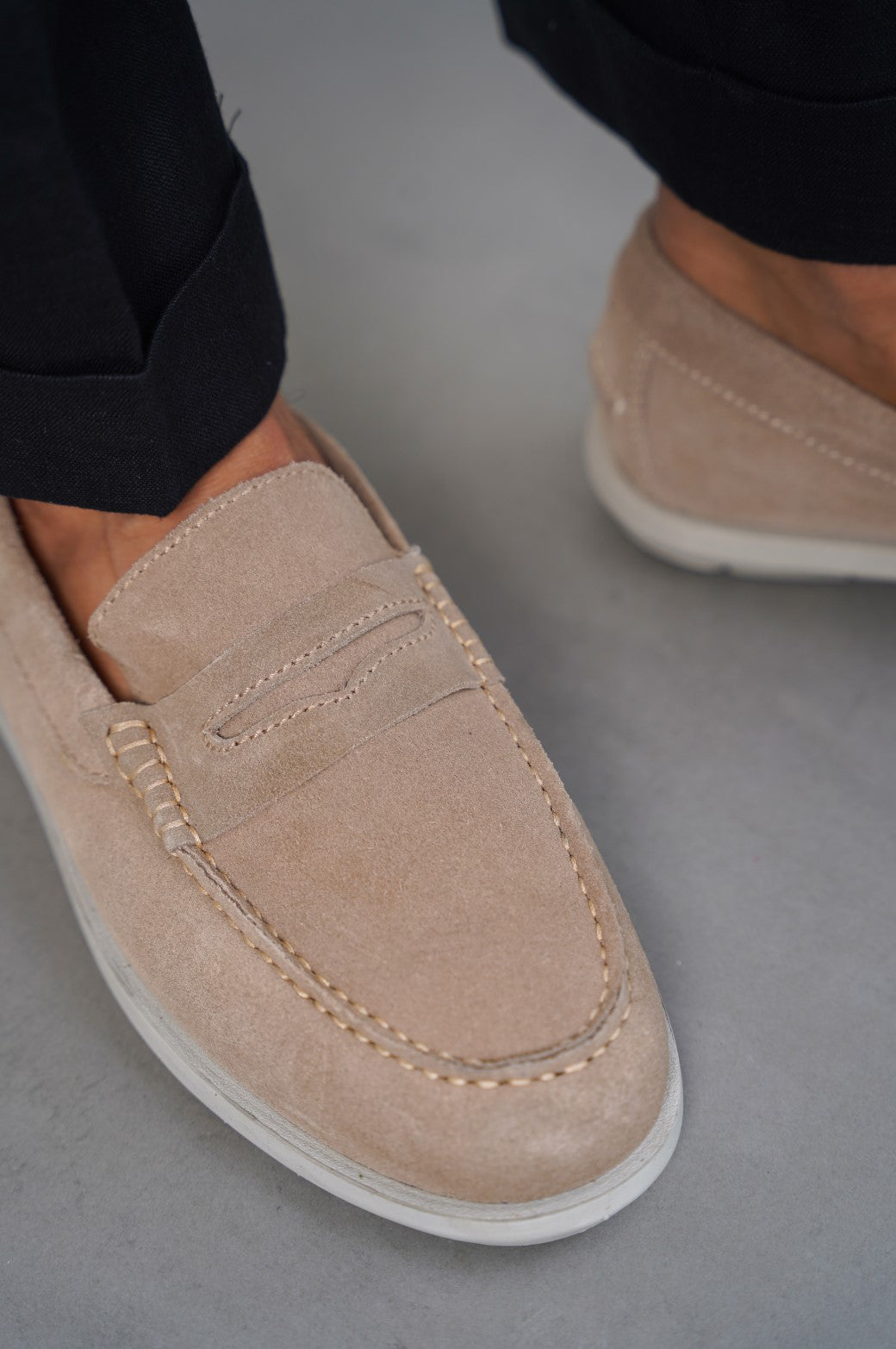 SAND LIGHTWEIGHT SUEDE LOAFERS