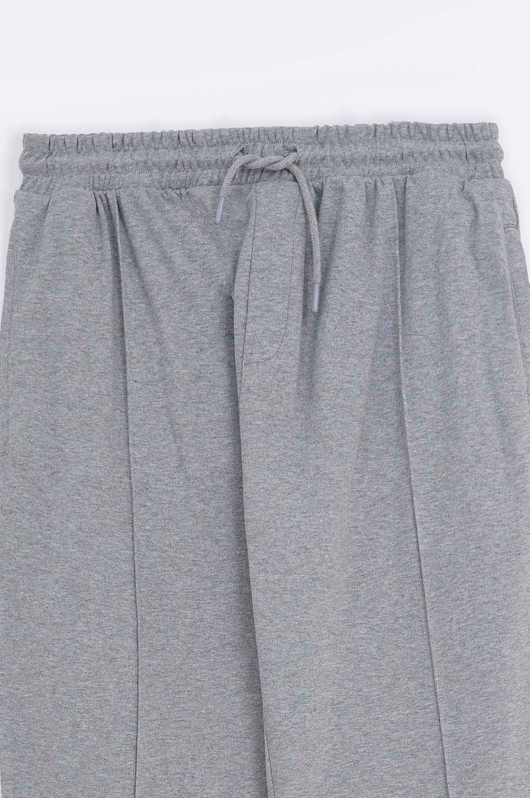 HEATHER GREY PLEATED JOGGER PANT