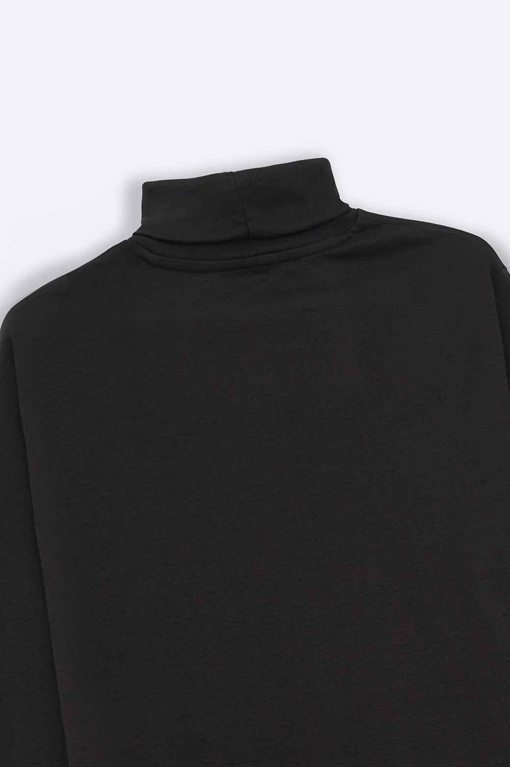 BLACK HIGH NECK SWEATSHIRT