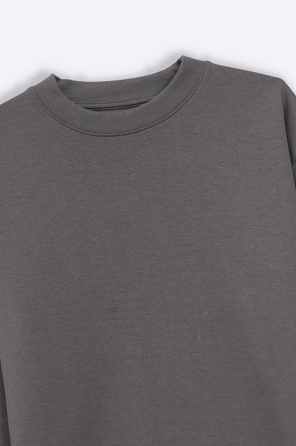GREY HIGH CREW SWEATSHIRT