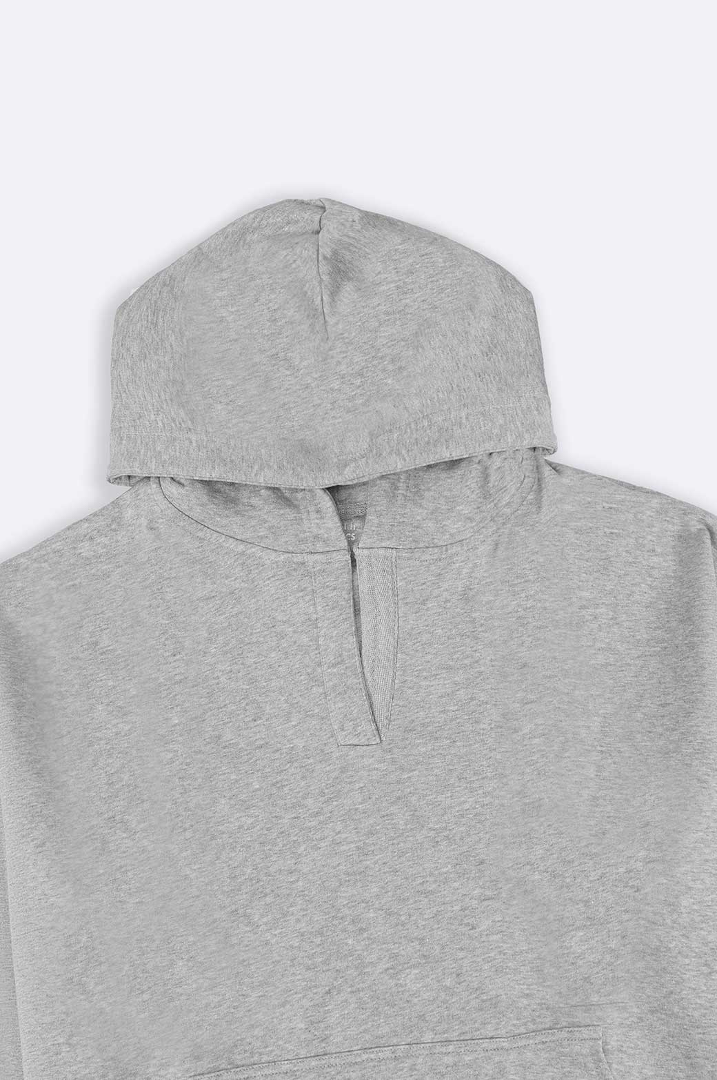 HEATHER GREY OVERSIZED COTTON BLEND HOODIE