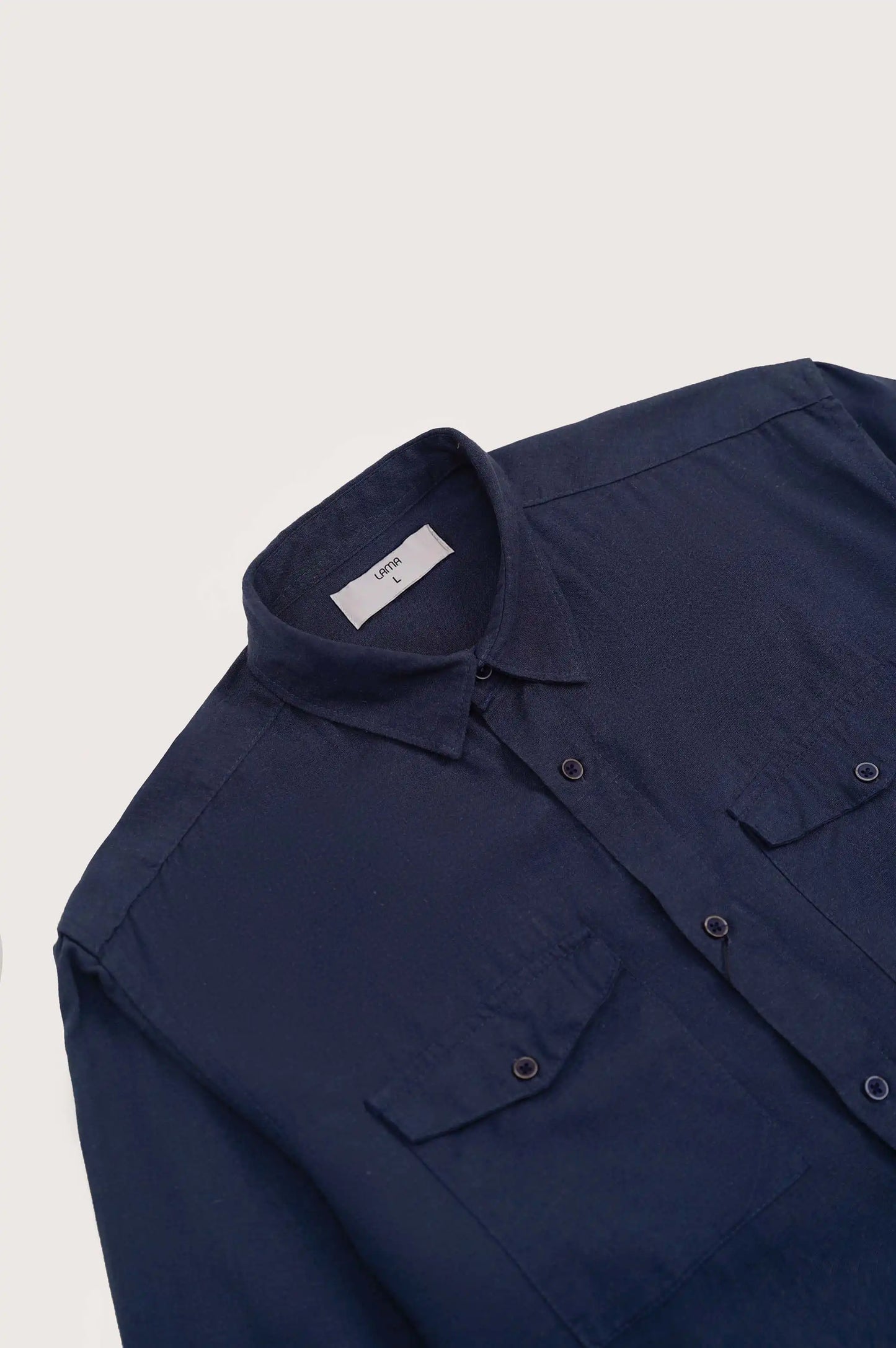 Men Navy Button Down Shirt
