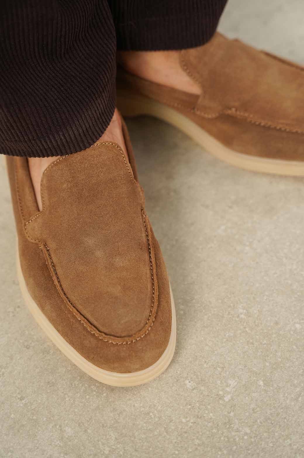 CAMEL COMFORTABLE LEATHER LOAFERS