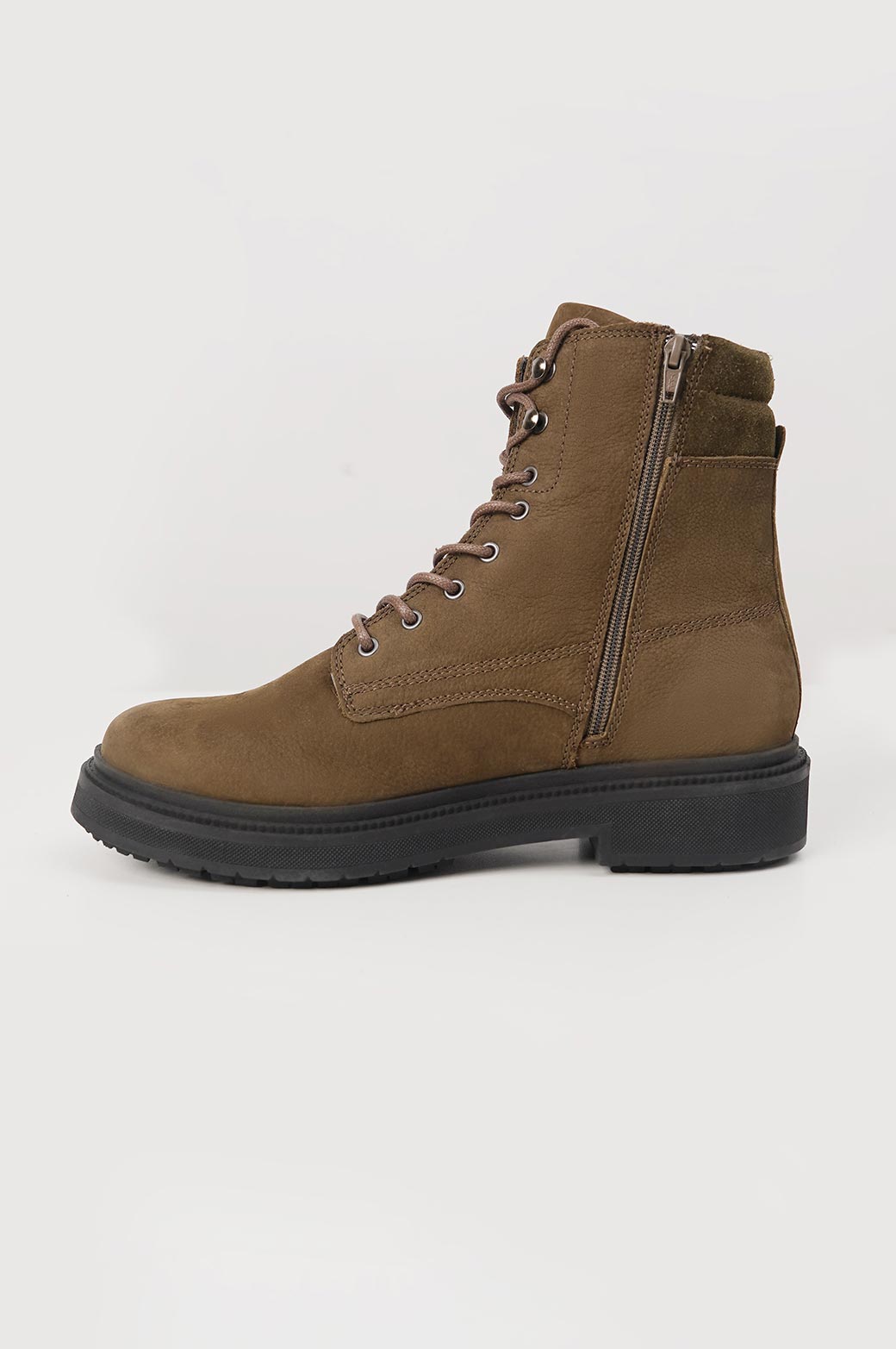 OLIVE LACE-UP LABYRINTH CHUNKY BOOT