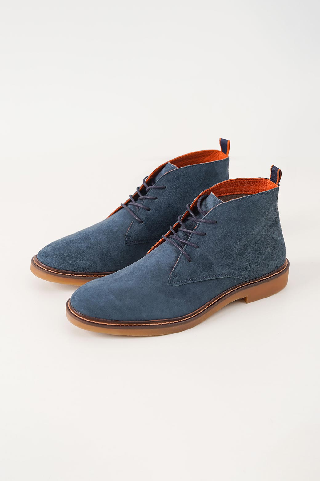 NAVY SUEDE CHUKKA BOOTS