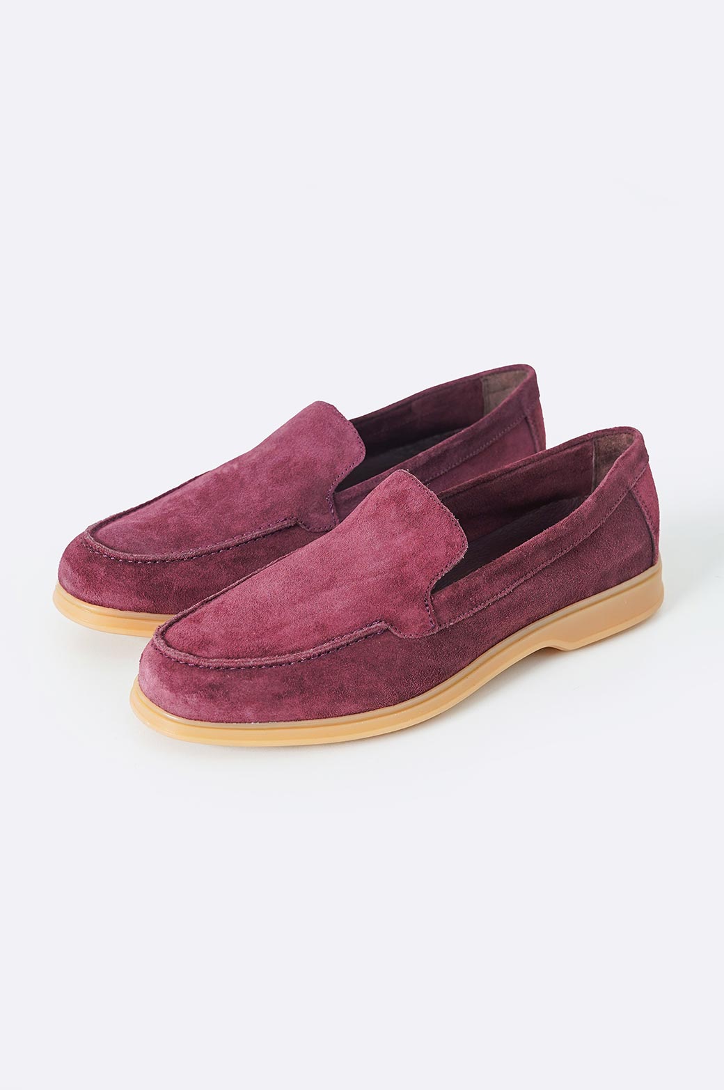 BURGUNDY CLASSIC LEATHER SLIP-ONS
