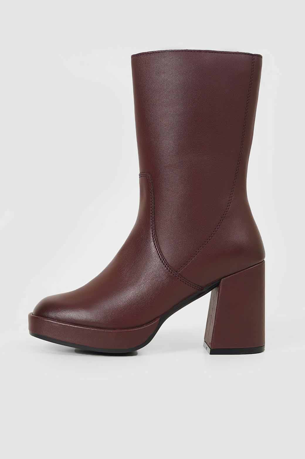WINE TAYLOR PLATFORM HEEL BOOTS