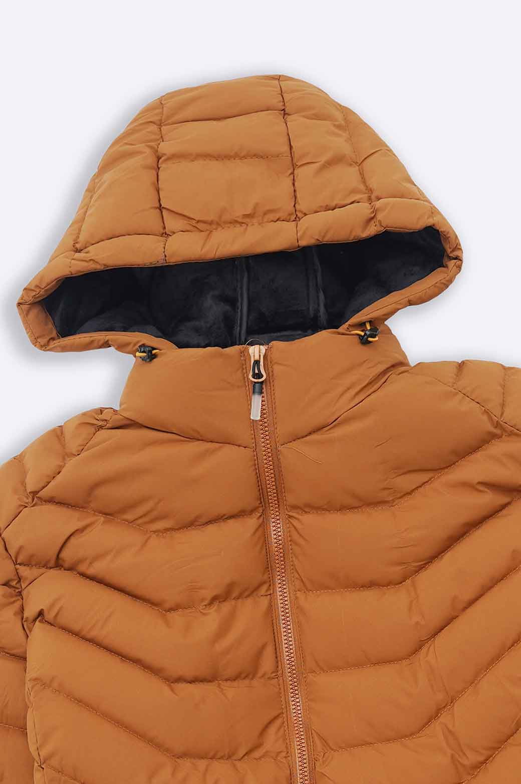 CAMEL CHEVRON PUFFER
