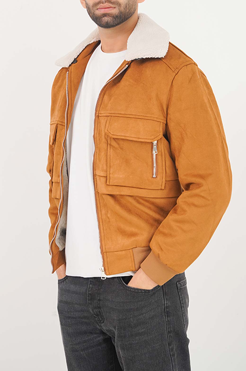 BROWN SHERPA SUEDE JACKET
