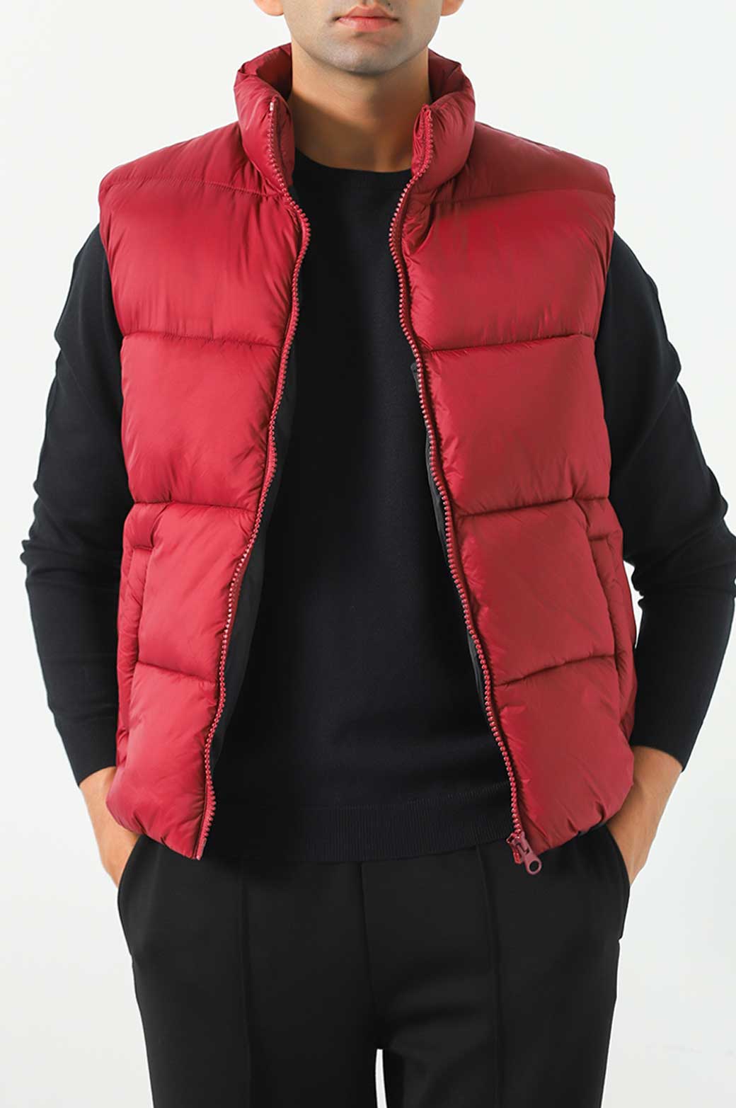 Red hot sale puffer gilet