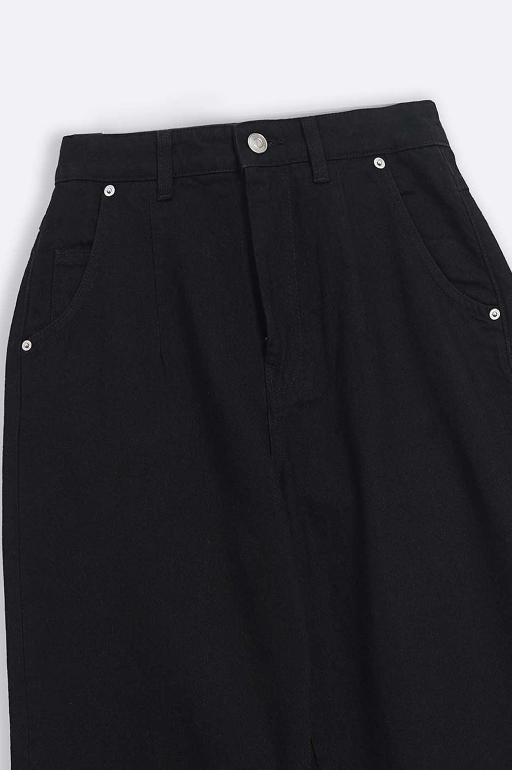 BLACK BARREL FIT JEANS