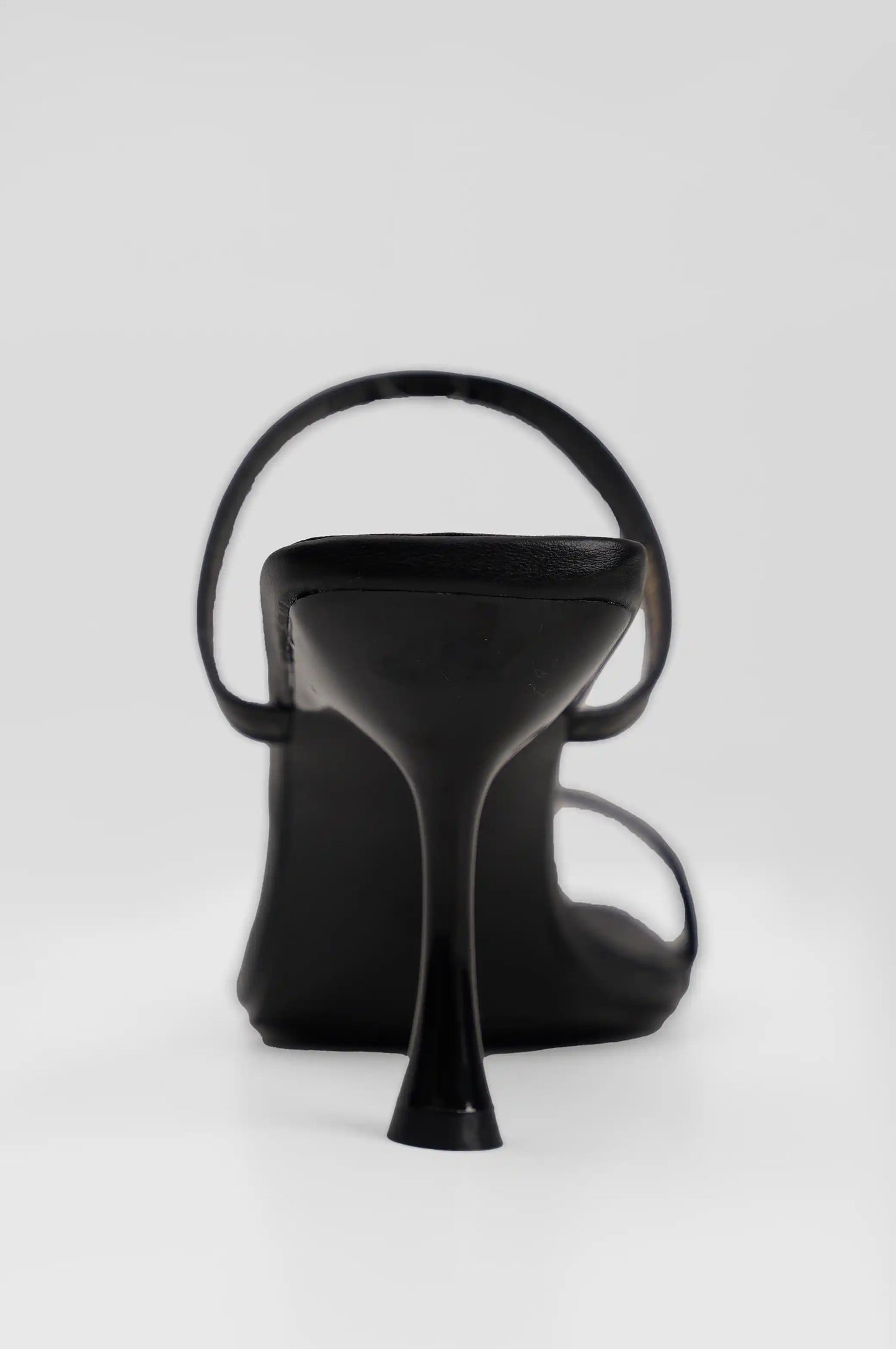 BLACK STRAPPY HEELED SLIDE