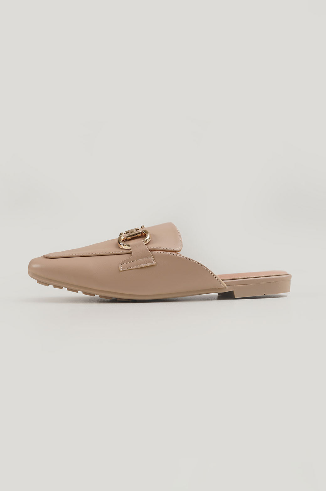 KHAKI SMART MULES WITH BUCKLE