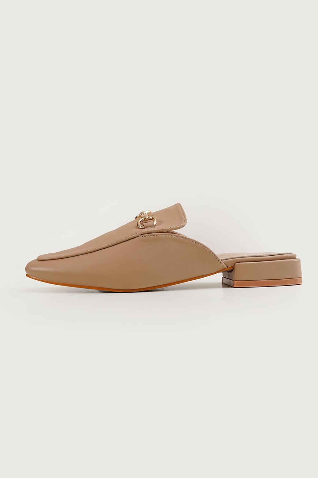 TAN MULES WITH BUCKLE
