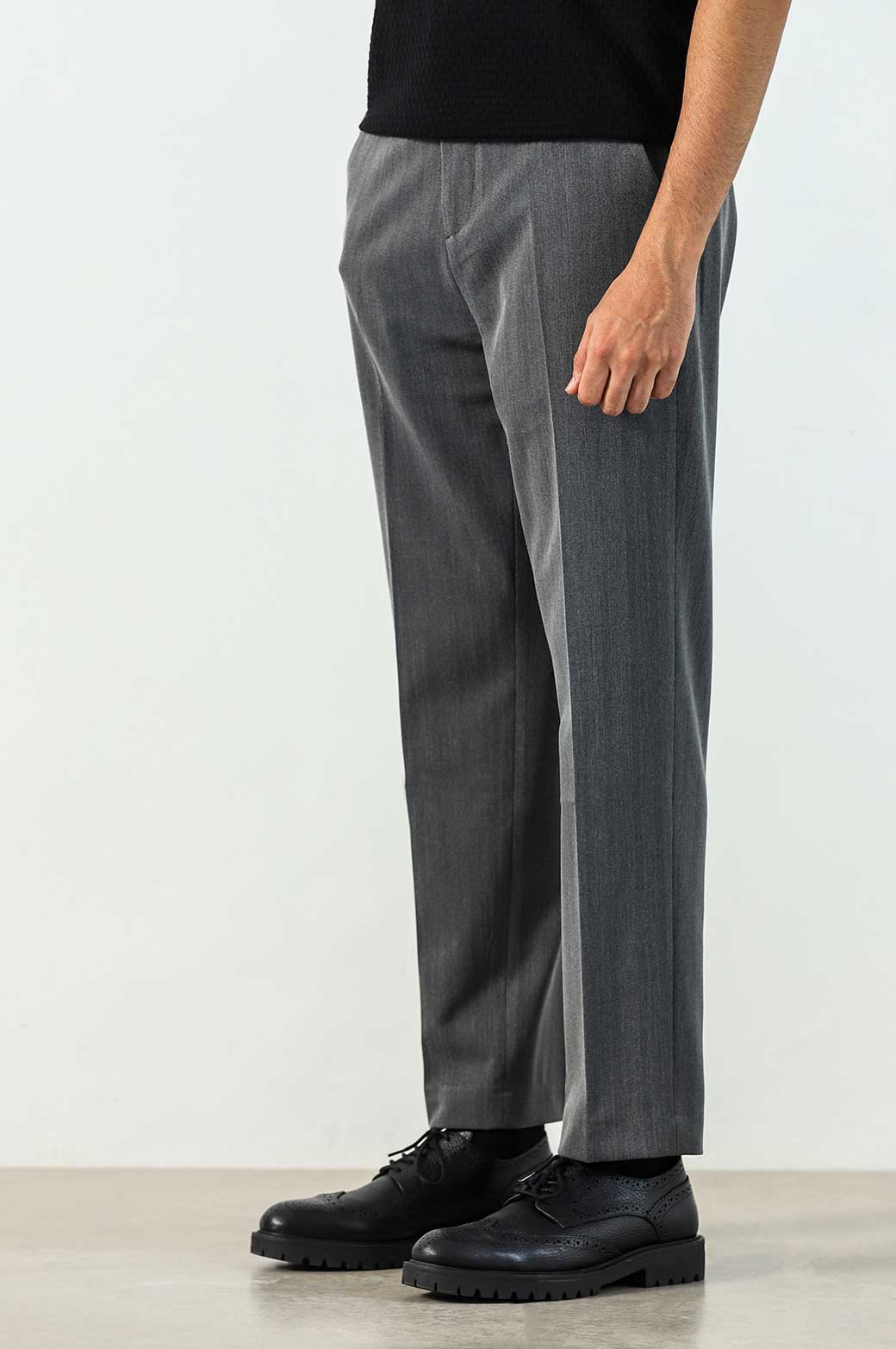 GREY HERINGBONE PANTS