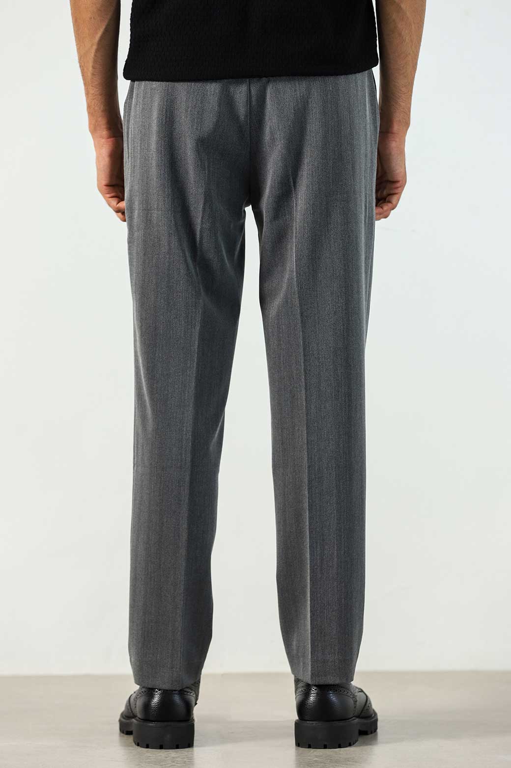 GREY HERINGBONE PANTS