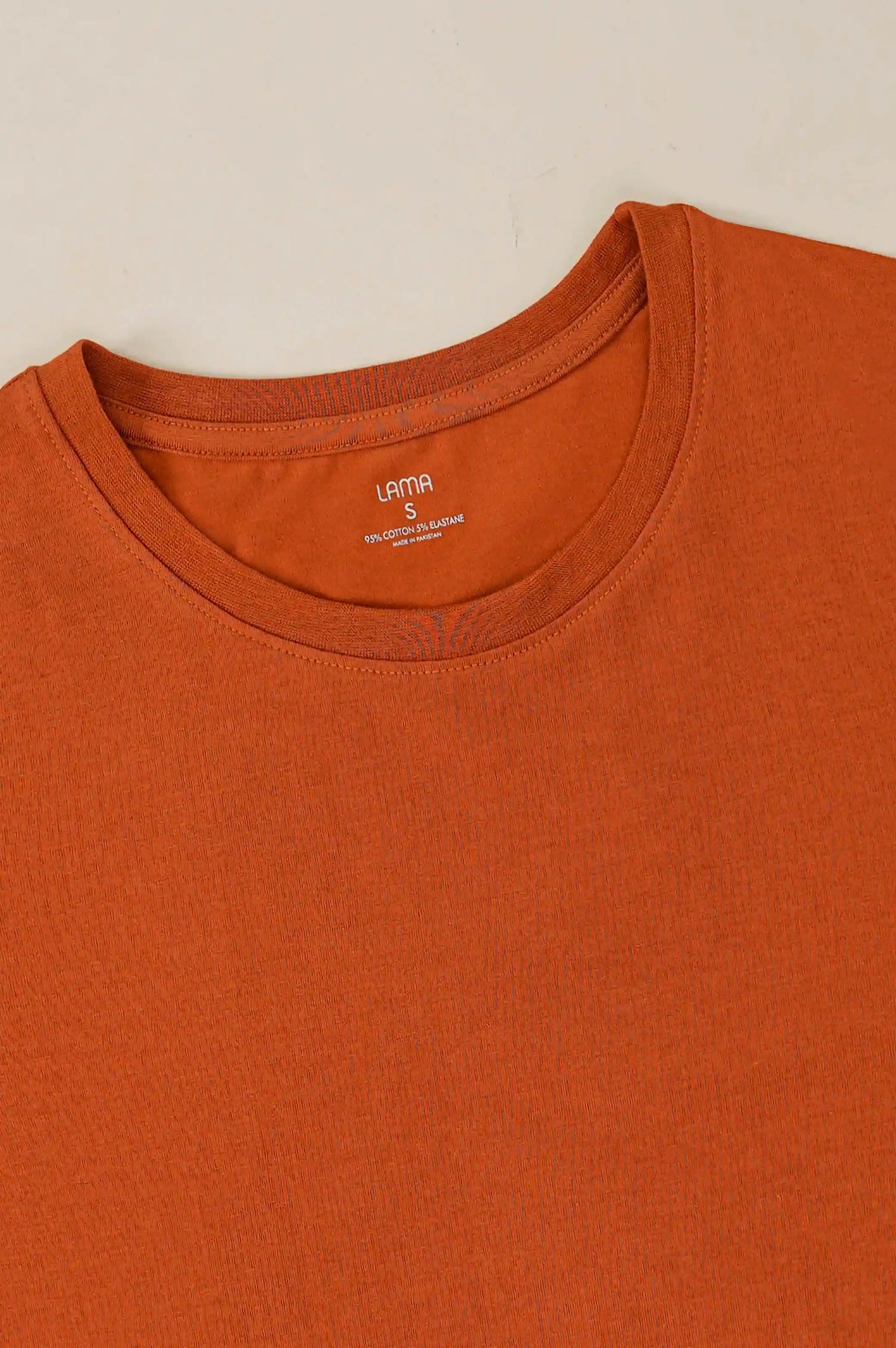 RUST CROPPED CREW NECK T-SHIRT