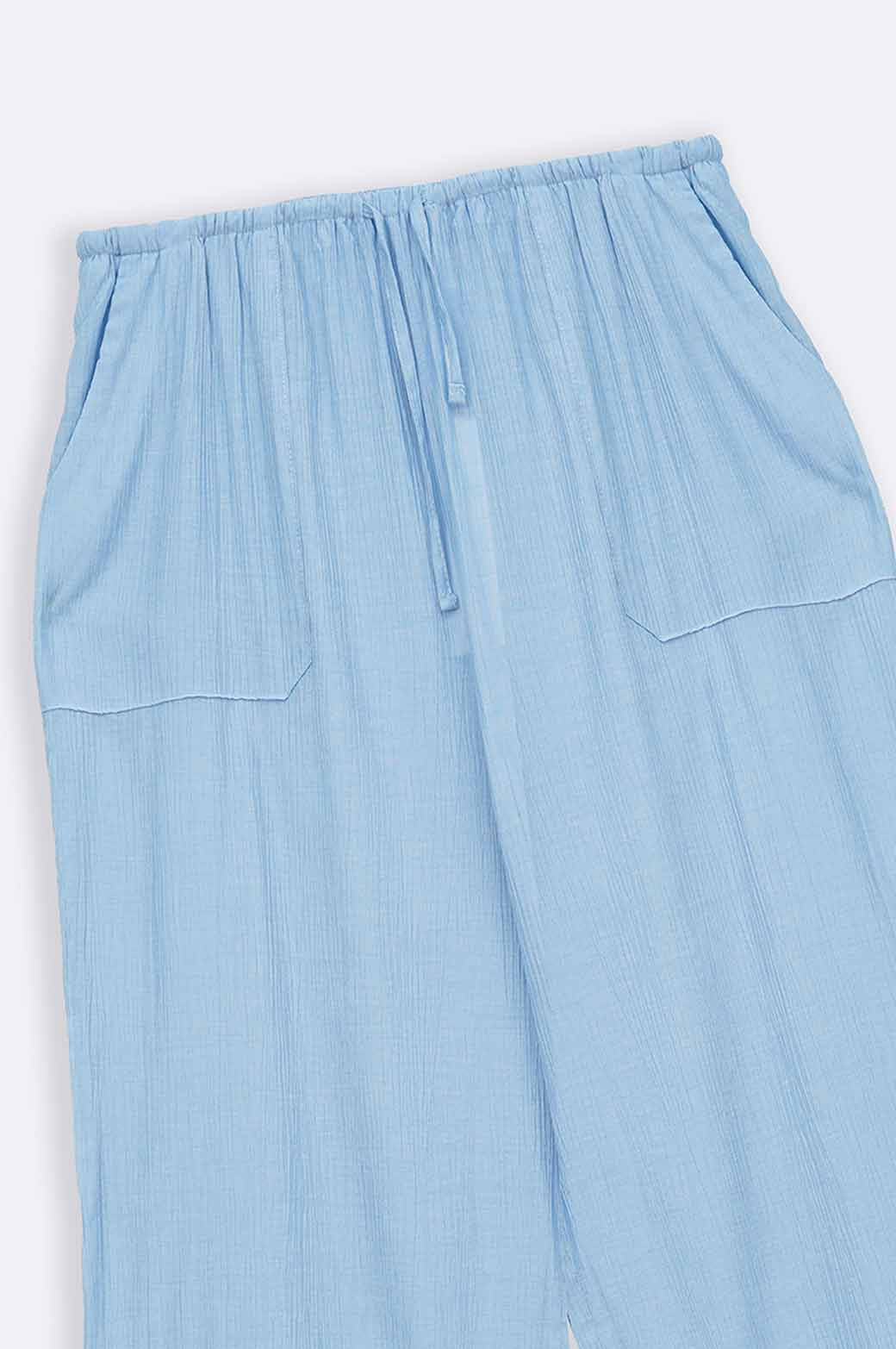 BLUE EVERYDAY CRINKLE PANTS