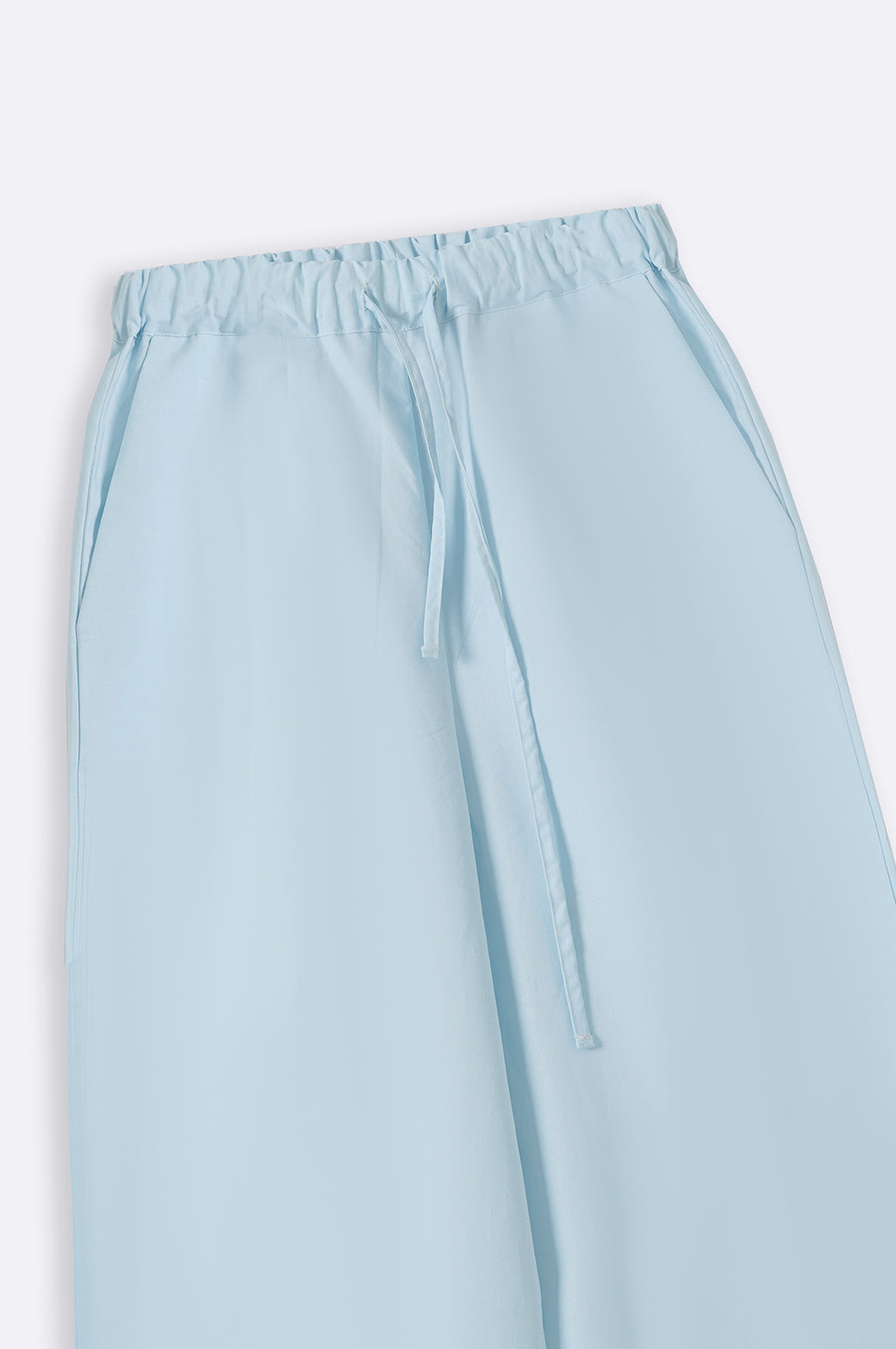 LIGHT BLUE SCHIFFLI DRAWSTRING CULOTTES