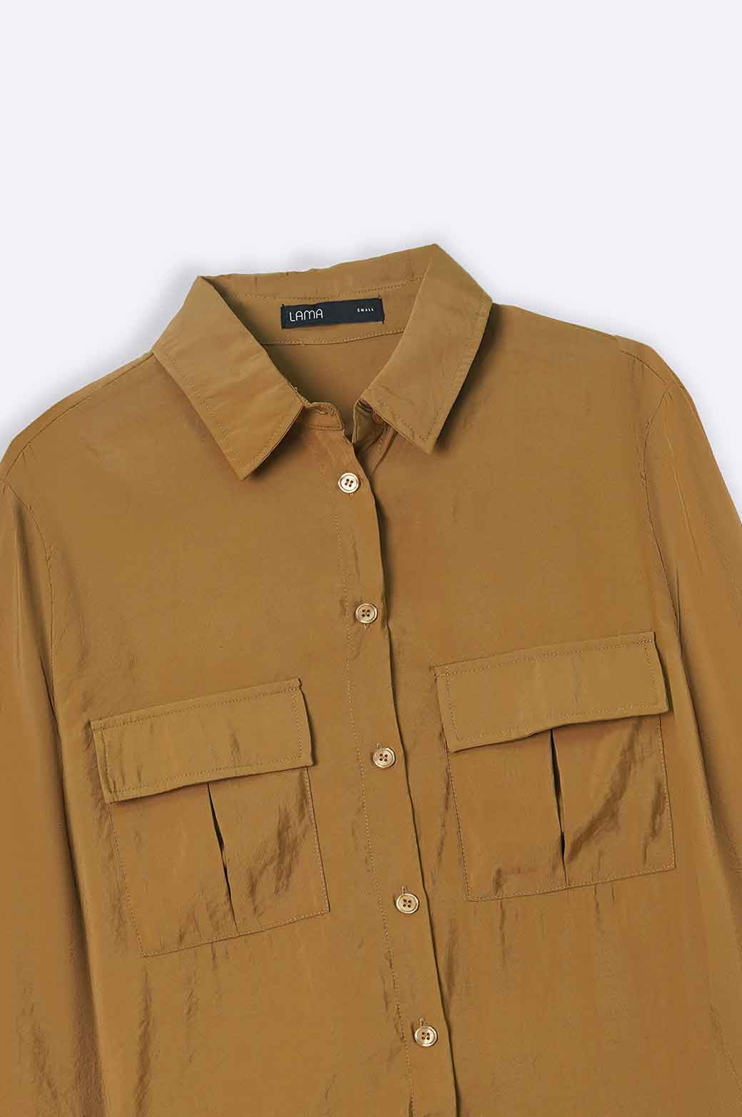 CAMEL PATCH POCKET SHIRT