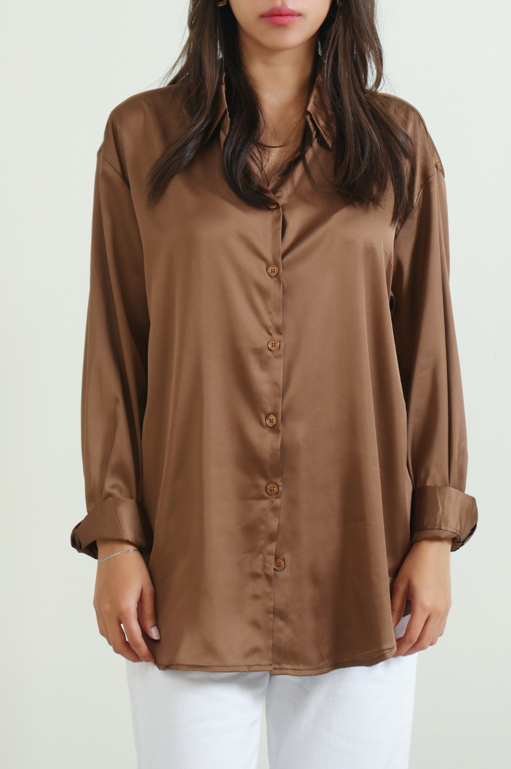 COFFEE BASIC SILK SHIRT