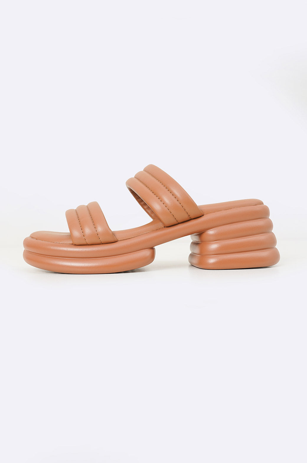TAN BLOCK BUBBLE HEEL