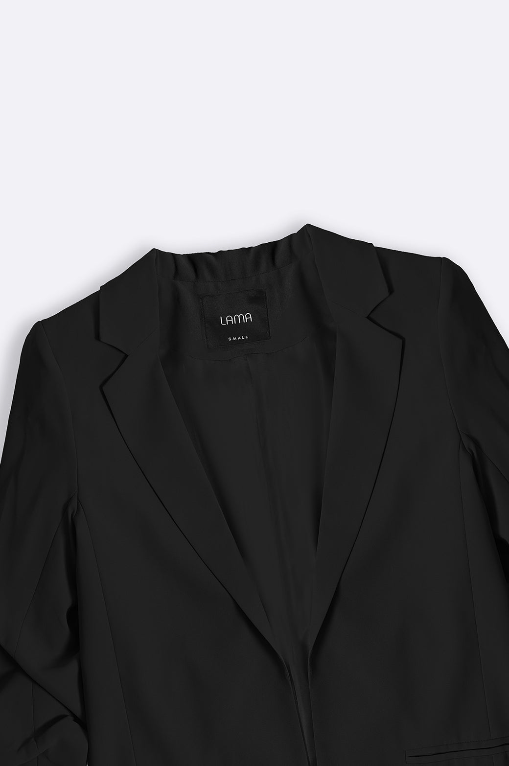 BLACK BASIC BLAZER WITH RUCHED SLEEVE