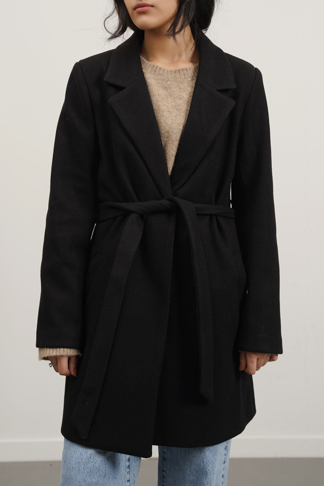 BLACK LILY MID-LENGTH COAT