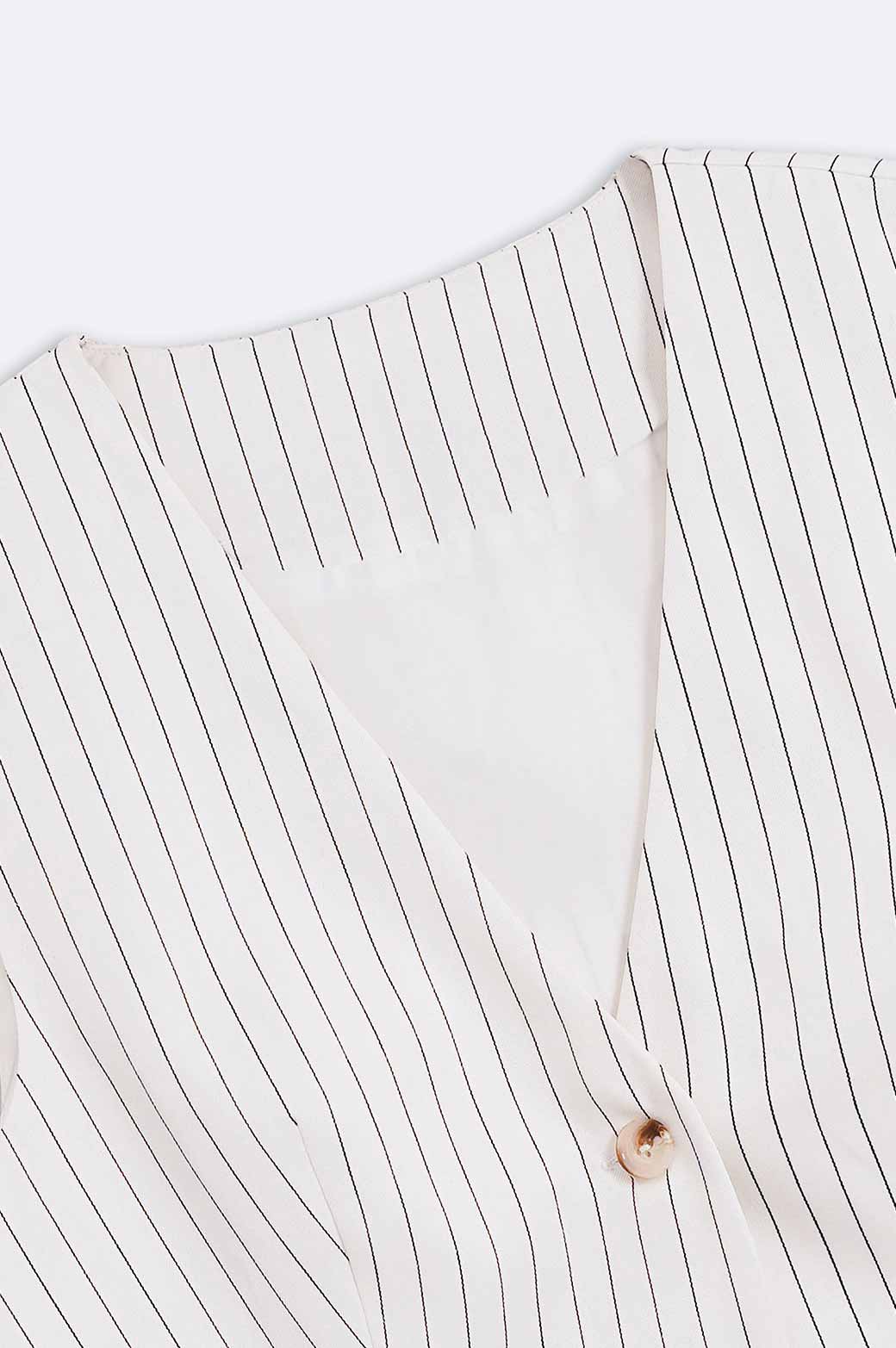 CREAM SHORT PINSTRIPE WAISTCOAT