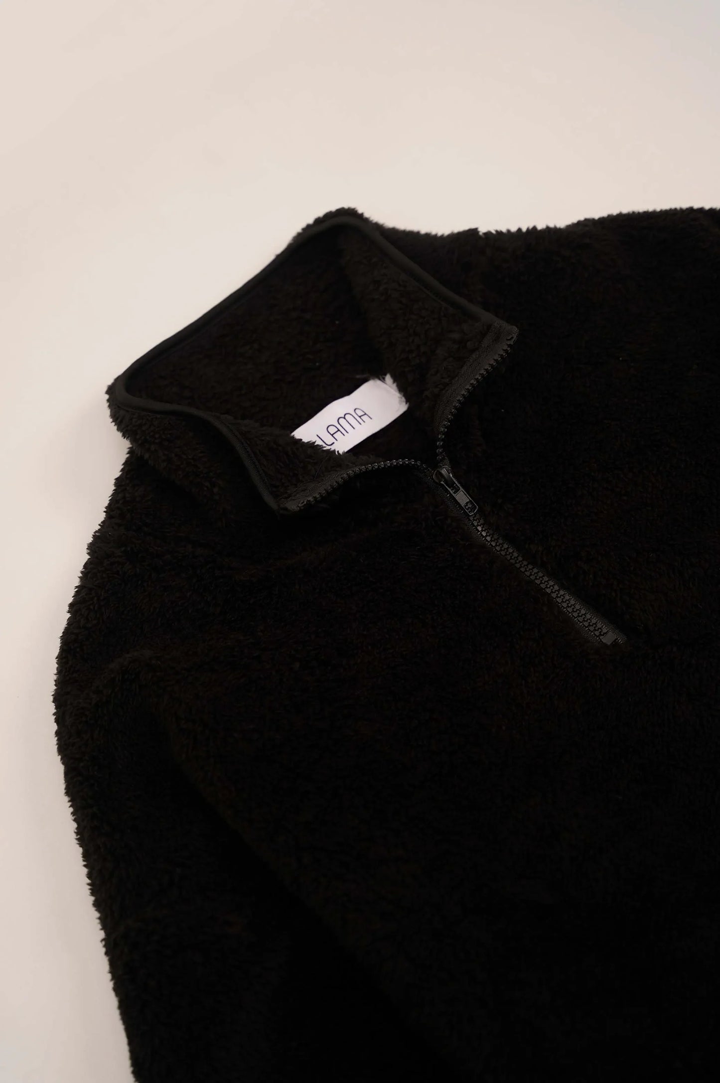 BLACK MOCK NECK FUR JACKET