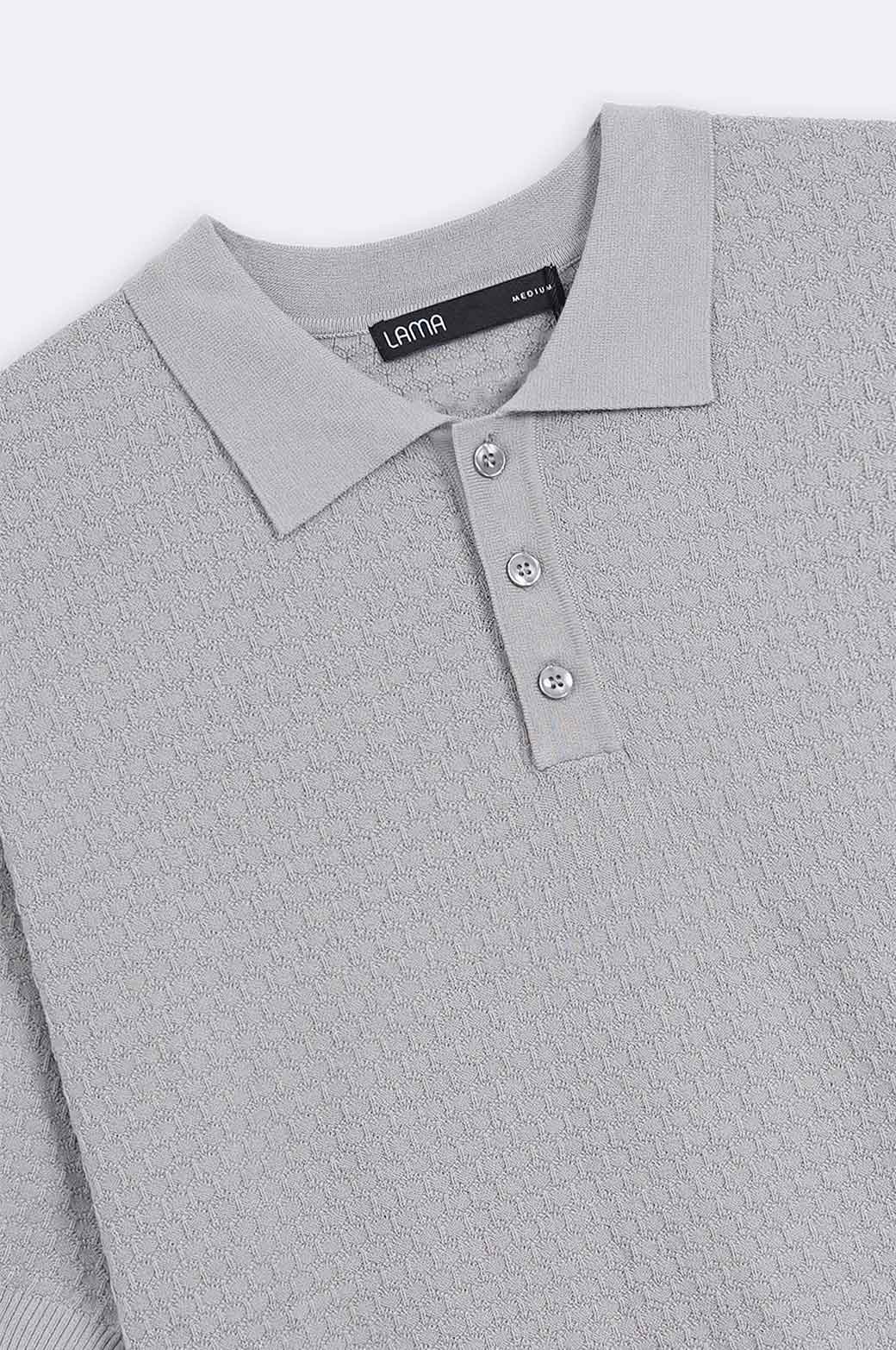 GREY TEXTURED POLO