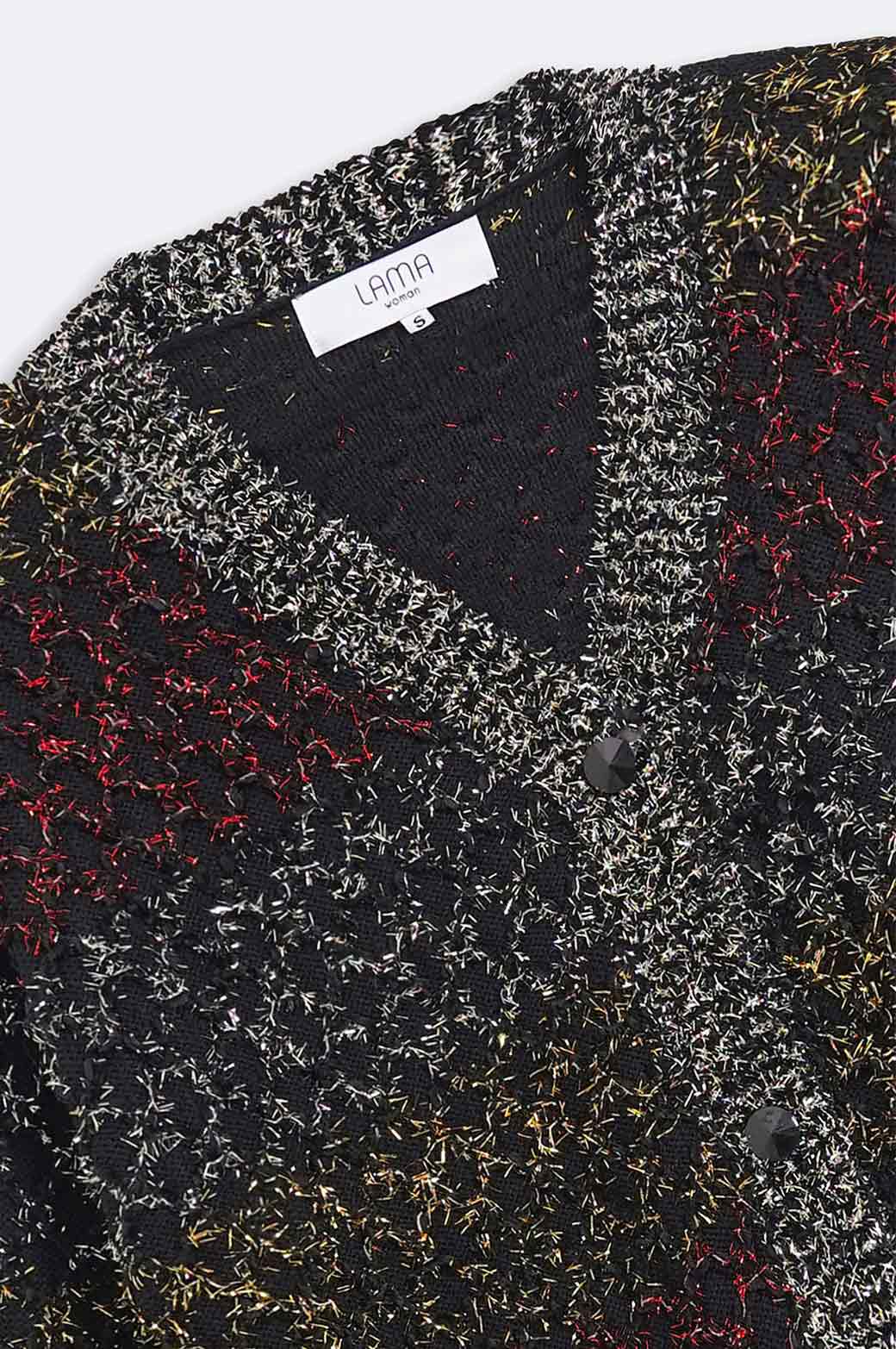 BLACK SOFT TINSEL CARDIGAN