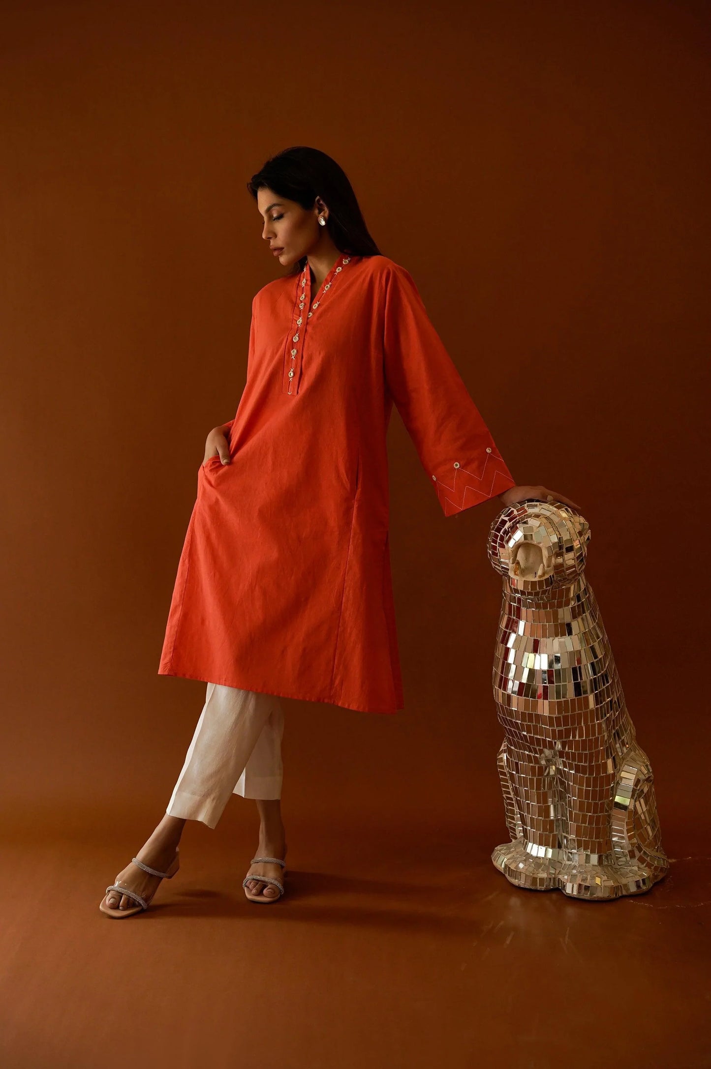 DILARA SHEESHA KURTI - WOMAN TOPS