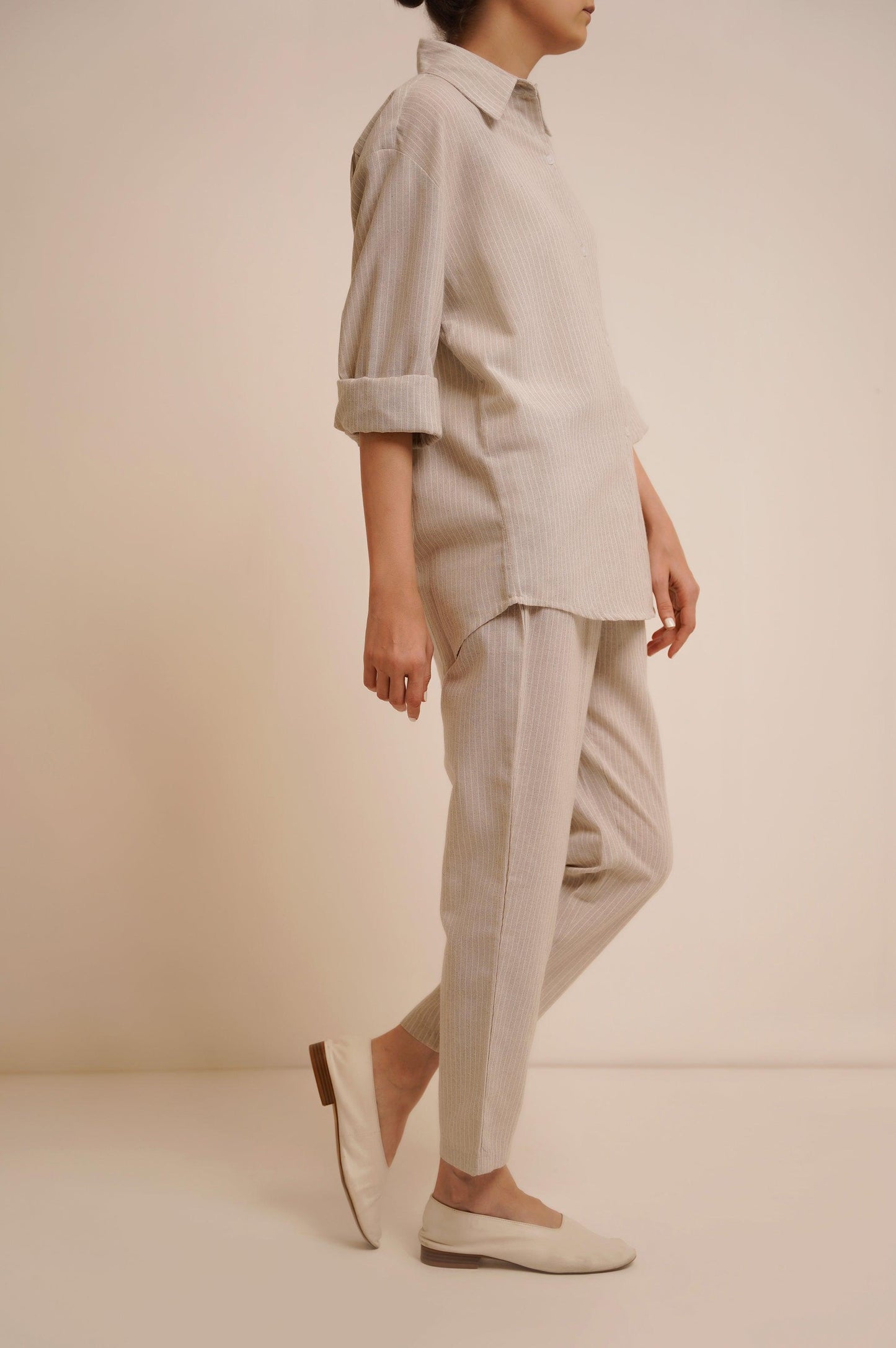 LINEN PAPERBAG PANTS - LINEN PANTS