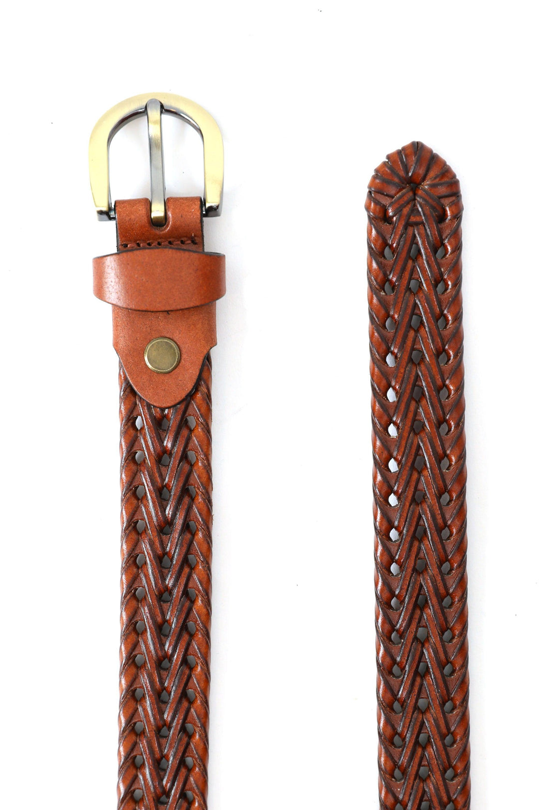 TAN SLIM WOVEN BELT