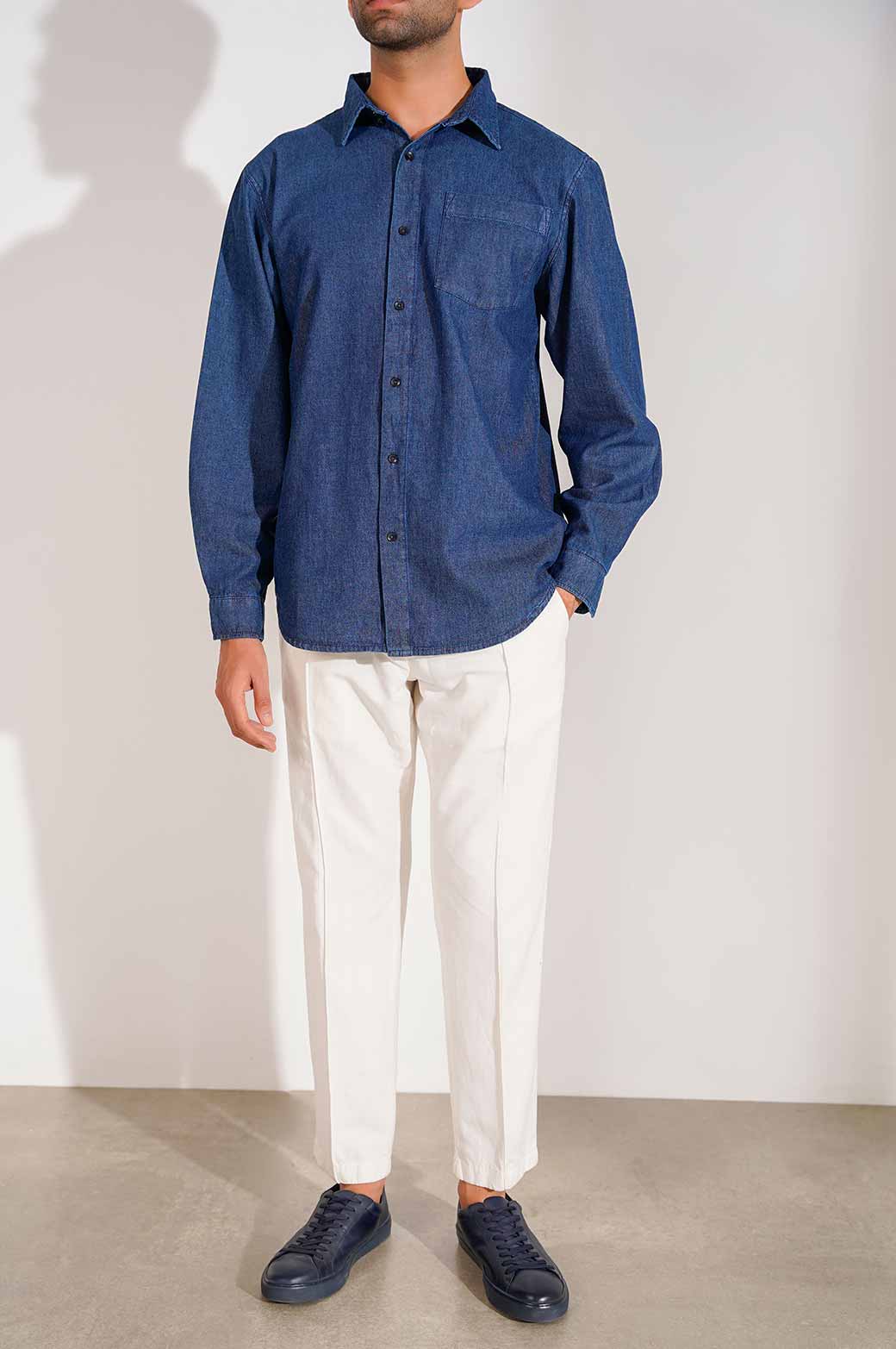 DARK INDIGO DENIM BUTTON DOWN